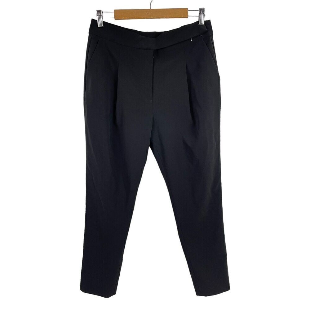 All Saints Dala Trousers Slacks Career Pants Pleated Black Womens Size 6 Tapered